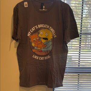 The Simpson’s Gray Graphic Tee Short Sleeve. My cats breath smells like cat food